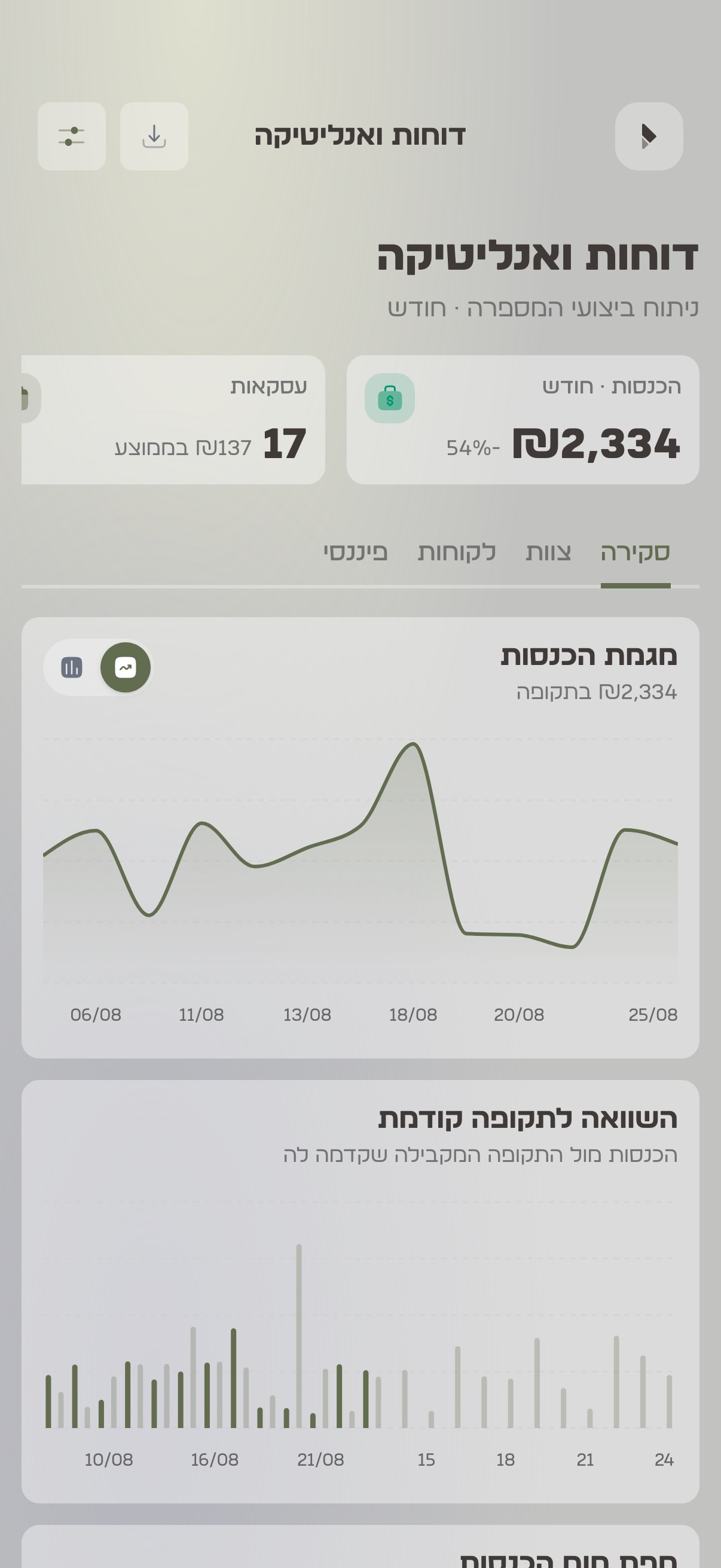 דוחות ואנליטיקה